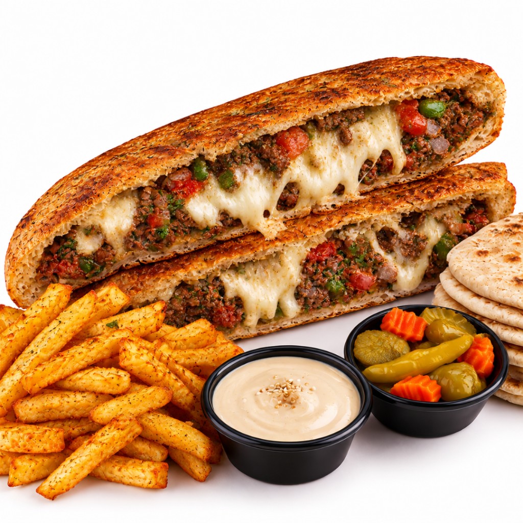 حواوشي بالجبنة المتزرللا